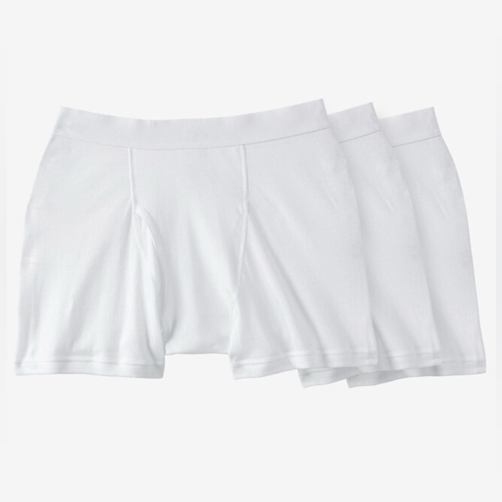 NWT Men’s 5XL White Cotton Boxer Briefs 3-Pack by KingSize